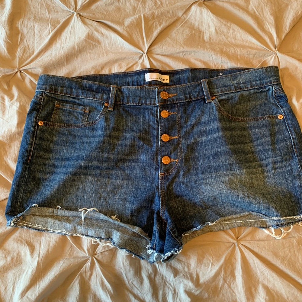 Loft button fly shorts